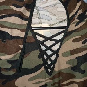 Camouflage summer dress with hoodie